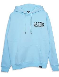 SAEBIS Damen Hoodie mit Stickerei, Herbst Winter Pullover mit Kapuze und Kängurutasche, Babyblau XXL von SAEBIS