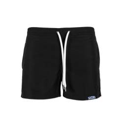 SAEBIS Herren Badeshorts, schnelltrocknende Badehose, Schwimmhose für Männer (M, schwarz) von SAEBIS