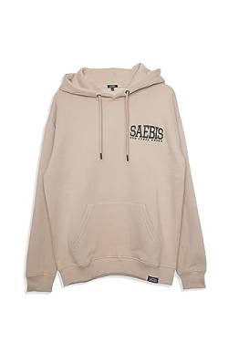 SAEBIS Herren Hoodie mit Stickerei, Herbst Winter Pullover mit Kapuze und Kängurutasche (S, beige) von SAEBIS