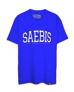 SAEBIS Herren Oversized T-Shirt königsblau, 100% Baumwolle, Oberteil mit Rundhals-Ausschnitt für Männer von SAEBIS