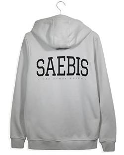 SAEBIS Lifestyle Herren Zip Hoodie mit Reißverschluss, mit Kapuze (Asphaltgrau, XL) von SAEBIS