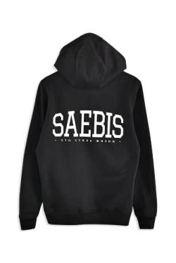 SAEBIS Lifestyle Herren Zip Hoodie mit Reißverschluss, mit Kapuze (Schwarz, XXL) von SAEBIS