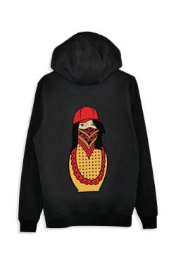 SAEBIS Matryoshka Herren Zip Hoodie mit Reißverschluss, mit Kapuze … (Schwarz, L) von SAEBIS