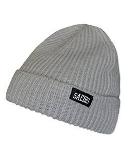 SAEBIS Ribbed Beanie Damen und Herren - Unisex Klassische Strickmütze - Classic warme Mütze für das ganze Jahr - Kopfbedeckung - (Grau) von SAEBIS