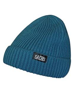 SAEBIS Ribbed Beanie Damen und Herren - Unisex Klassische Strickmütze - Classic warme Mütze für das ganze Jahr - Kopfbedeckung - (Ozeangrün) von SAEBIS