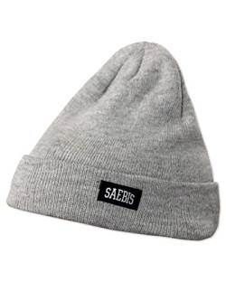 SAEBIS Shapka für Damen und Herren - Unisex Klassische Strickmütze - Classic warme Mütze für das ganze Jahr - Kopfbedeckung - Beanie (Grau) von SAEBIS