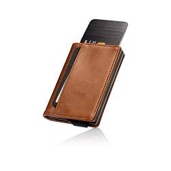 SAETTI Portemonnaie Luxuriöse Geldbörse - Premium Hochwertig Echt Leder RFID Protect - Portmonee Cardholder Wallet - mit Geschenkbox - Braun von SAETTI