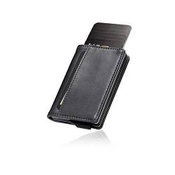 SAETTI Portemonnaie Luxuriöse Geldbörse - Premium Hochwertig Echt Leder RFID Protect - Portmonee Cardholder Wallet - mit Geschenkbox - Grau von SAETTI