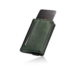 SAETTI Portemonnaie Luxuriöse Geldbörse - Premium Hochwertig Echt Leder RFID Protect - Portmonee Cardholder Wallet - mit Geschenkbox - Grün von SAETTI