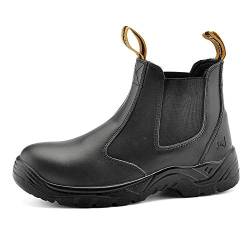 SAFETOE Sicherheitsstiefel Arbeitsschuhe Stahlkappe M8025 (S3 Classic Artikel) aus Anti-Punktion und Wasserdicht Schwarz, blacks, 47 EU von SAFETOE