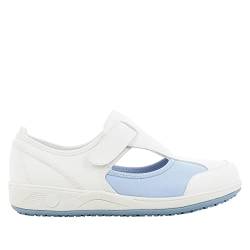 SAFETY JOGGER Arbeitsschuhe Damen Oxypas 36 EU Blau - Camille - Leichter, Bequemer Sicherheitsschuh mit Klettverschluss, ideal für Pflege, Küche oder Innenbereich, rutschfest von SAFETY JOGGER