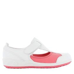 SAFETY JOGGER Arbeitsschuhe Damen Oxypas 38 EU Rosa - Camille - Leichter, Bequemer Sicherheitsschuh mit Klettverschluss, ideal für Pflege, Küche oder Innenbereich, rutschfest von SAFETY JOGGER