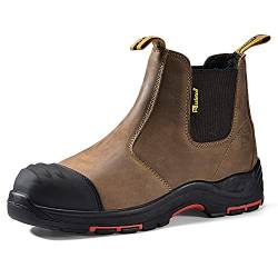 S3 Arbeitsstiefel Herren & Damen , M-8025NB Sicherheitsschuhe Herren & Damen hoch, wasserdichtes & atmungsaktives Leder, leichte & bequeme Einlegesohlen, S1P Kompositzehen & Anti-Penetration-Platte von SAFEYEAR