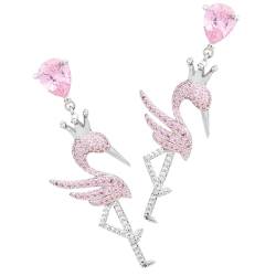 SAFIGLE 1 Paar Tropische Ohrringe Für Damen Sommer Ohrringe Für Damen Modeschmuck Für Damen Flamingo Ohrringe Baumelnde Flamingo Ohrringe Für Damen Vogel Ohrringe Tier Ohrhänger von SAFIGLE