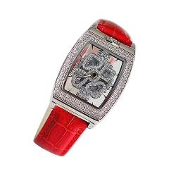 SAFIGLE 1 STK Damenuhr Retro Uhr Vintage Armbanduhr Women Watches Damen Armbanduhr Diamantuhren Frauen beobachten Mädchen Armbanduhr Trend Anschauen schmücken Fräulein Echtes Leder rot von SAFIGLE