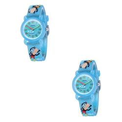 SAFIGLE 2St Kinderuhr wasserdichte Quarzuhr Mädchenuhr Jungs sehen Armbanduhr Kinder Watch 3D-Silikonuhr für Kinder Zeichentrickuhr für Kinder niedlich Anschauen Quarzuhren Schüler von SAFIGLE