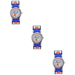SAFIGLE 3St Uhr mit Basketballmuster Armbanduhr für Kinder Alter kinderuhren Armbanduhr Kinder Geschenk für Jungen Kinderbasketball 3D-Kinderuhr Cartoon-Uhr intelligent Anschauen Fußball von SAFIGLE