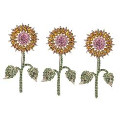 SAFIGLE 3st Sonnenblumen-brosche Anzugnadel Erinnerungsgeschenke 3d-strickjacke Wäscheklammer Blumennadel Für Kleidung Damen Geschenke Alte Geschenke Fräulein Halsband Kristall von SAFIGLE