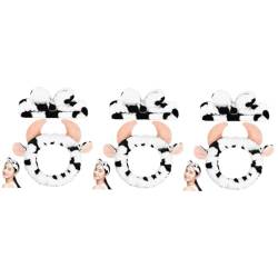 SAFIGLE 6 Stk Dreidimensionales Kuh-Stirnband Spa-Stirnband Stirnband mit Kuh-Print Stirnbänder für die Hautpflege Gesichtswaschstirnband Hörner Tier Zubehör die Kuh Kopfbedeckung Stoff von SAFIGLE