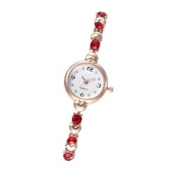 SAFIGLE Armbanduhr Bling-Uhr für Frauen Mutter Geburtstag schmuck Geschenk Quarzuhr Stilvolle Uhr Geschenke Damenuhren Mode Damenuhr Geschenkuhr für Frauen gemütlich Anschauen erröten rot von SAFIGLE