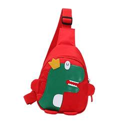SAFIGLE Dinosaurier-Brusttasche aufbewahrungssack Kinder kindertasche Umhängetasche Geldbörse Cartoon-Münzbeutel Kinderspielzeugtasche Kleidung Schultertaschen Rucksack Nylon rot von SAFIGLE