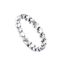 SAFIGLE Sterlingsilberringe Für Frauen Ring Aus Sterlingsilber Hochzeitsband Frauen Fingerring Bandringe Für Damen Jubiläumsbands Damenringe Stern Fingerring Meson Sternform S925 von SAFIGLE