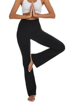 SAFORT Yoga Hose Schlag Leggings überkreuzter Rücken, hohe Taille mit 4 Taschen, Bauchkontrolle, extra Lange Arbeitshose für große Frauen- Schwarz - L von SAFORT