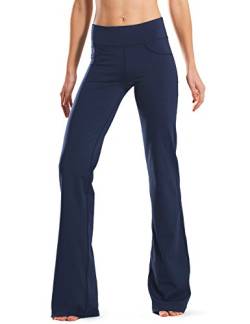 Safort Regular/Tall Bootcut Yoga Hose mit 71cm/76cm/81cm/86cm Schrittlänge, 4 Hosentaschen, Blau, L von SAFORT