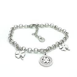 SAGA GIOIELLI® Armband Damen Stern Herz Kleeblatt Baum Leben Glücksbringer Stahl von SAGA GIOIELLI