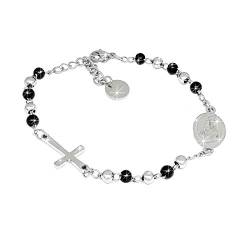 SAGA GIOIELLI® Armband Rosenkranz Kugeln Schwarz / Silber von SAGA GIOIELLI