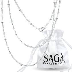 SAGA GIOIELLI® Halskette für Engelsrufer, Edelstahl, 110 CM, Edelstahl, Ohne Stein von SAGA GIOIELLI
