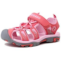 Geschlossene Sandalen Kinder Outdoor Sports Trekking Schuhe Atmungsaktiv Schnell Trocknend Mädchen Strand Schuhe rutschfest Breathable Pink Gr.26 von SAGUARO