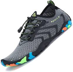 Kinder Badeschuhe Damen Wasserschuhe Junge Schwimmschuhe Sommer Barfußschuhe Aquaschuhe Strandschuhe Frauen,Stil 1:Grau 36 EU von SAGUARO