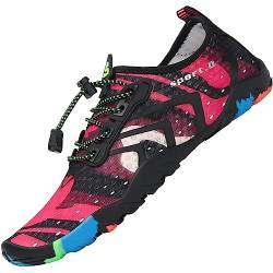 Kinder Badeschuhe Damen Wasserschuhe Junge Schwimmschuhe Sommer Barfußschuhe Aquaschuhe Strandschuhe Frauen Stil 3:Rot Gr.36 EU von SAGUARO