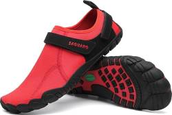 SAGUARO Badeschuhe Damen Wasserschuhe Schwimmschuhe Schnell Trocknend Aquaschuhe Strandschuhe Surfschuhe rutschfest Leicht Barfußschuhe, Kandisapfel Rot Gr.36 EU von SAGUARO