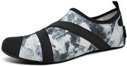 SAGUARO Badeschuhe Herren Damen Wasserschuhe Leichte Atmungsaktiv Strandschuhe Bequem Barfuß Aquasocken Frauen Männer Surfschuhe, Splittergrau, 42/43EU von SAGUARO