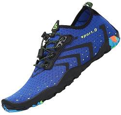 SAGUARO Badeschuhe Herren Schwimmschuhe Wasserschuhe Aqua Schuhe Barefoot Schuhe Strandschuhe Tauchschuhe Outdoor Sport,Stil 1:Blau 47 EU von SAGUARO