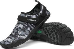 SAGUARO Badeschuhe Herren Wasserschuhe Damen Schwimmschuhe Aquaschuhe Schnell Trocknend Strandschuhe Surfschuhe rutschfest Leicht Tauchschuhe Barfussschuhe, Tarnung Gr.41 EU von SAGUARO