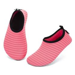 SAGUARO Badeschuhe Kinder Kleinkind Strandschuhe Schwimmschuhe Wasserschuhe Jungen Mädchen Aquaschuhe Barfußschuhe für Strand Schwimmbad(033 Pink,26/27 EU) von SAGUARO