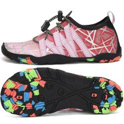 SAGUARO Badeschuhe Kinder Schwimmschuhe rutschfest Wasserschuhe Aquaschuhe Schnell Trocknend Strandschuhe Wassersportschuhe für Jungen Mädchen Stil:3 Pink, Gr.32 EU von SAGUARO