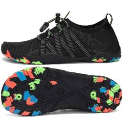 SAGUARO Badeschuhe Kinder Schwimmschuhe rutschfest Wasserschuhe Aquaschuhe Schnell Trocknend Strandschuhe Wassersportschuhe für Jungen Mädchen Stil:3 Schwarz, Gr.30 EU von SAGUARO