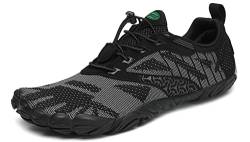 SAGUARO Barfussschuhe Barfußschuhe Herren Damen Traillaufschuhe Straßenlaufschuhe Sommer Barefoot Wander Trekking Training Fitness Sneaker Breiter Zehenbox Minimalistische Schuhe, Schwarz, 36 EU von SAGUARO