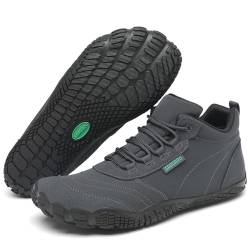 SAGUARO Barfußschuhe Damen Barfuss Trekking & Wanderschuhe Herren Fitnessschuhe Atmungsaktiv Breite Zehenbox Traillaufschuhe Barefoot Shoes Grau,Gr.39 von SAGUARO