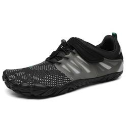 SAGUARO Barfußschuhe Damen Barfussschuhe Herren Outdoor Barfuß Traillaufschuhe Training Zehenschuhe Atmungsaktiv rutschfest Fitnessschuhe Straßenlaufschuhe St.2 Schwarz, Gr.36 EU von SAGUARO