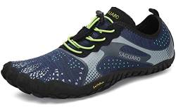 SAGUARO Barfußschuhe Damen Herren Zehenschuhe Traillaufschuhe Weich Bequem Barfussschuhe Fitnessschuhe Männer Frauen Trainingsschuhe für Joggen Laufen Wandern, Azurblau, 46 von SAGUARO