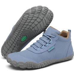 SAGUARO Barfußschuhe Herren Barfuss Schuhe Damen Barfusschuhe Zehenschuhe Outdoor Minimalschuhe rutschfest Wanderschuhe mit Zero-Drop Sohle Himmel Blau,Gr.41 von SAGUARO