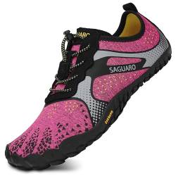 SAGUARO Barfußschuhe Herren Barfussschuhe Damen Barfuss Sommer Zehenschuhe Frauen Outdoor Traillaufschuhe Rosa 39 von SAGUARO