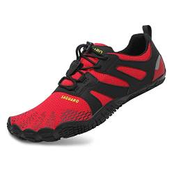 SAGUARO Barfussschuhe Herren Barfußschuhe Damen Barfuss Sommer Zehenschuhe Outdoor Traillaufschuhe Rot 37 EU von SAGUARO