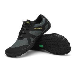 SAGUARO Barfußschuhe Herren Barfussschuhe Damen Outdoor Fitnessschuhe Barfuß Schuhe Traillaufschuhe Barfuss Laufschuhe Persisch Grün,Gr.47 von SAGUARO