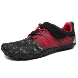 SAGUARO Barfußschuhe Herren Barfussschuhe Damen Sommer Barfuß Schuhe Outdoor Zehenschuhe Leicht Training Fitnessschuhe Minimalistische Traillaufschuhe St.2 Rot, Gr.45 EU von SAGUARO